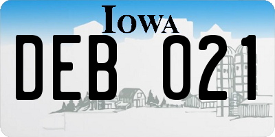 IA license plate DEB021