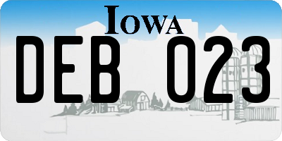 IA license plate DEB023