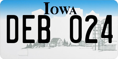 IA license plate DEB024