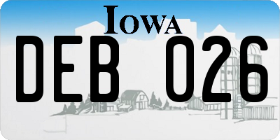 IA license plate DEB026