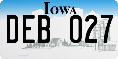 IA license plate DEB027