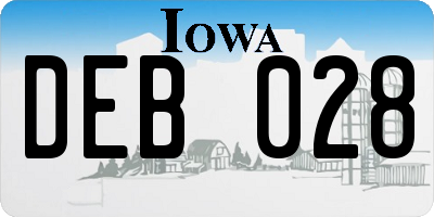 IA license plate DEB028