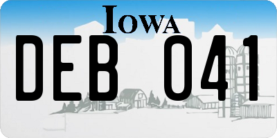 IA license plate DEB041