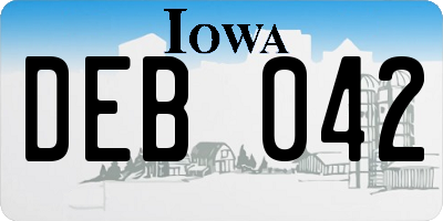 IA license plate DEB042