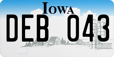 IA license plate DEB043