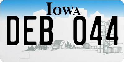 IA license plate DEB044