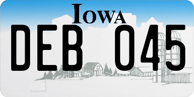 IA license plate DEB045