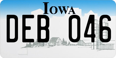 IA license plate DEB046