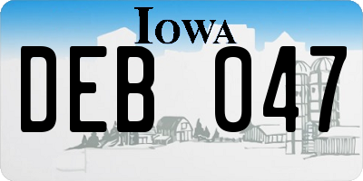 IA license plate DEB047