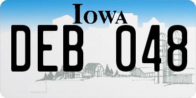 IA license plate DEB048