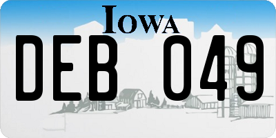 IA license plate DEB049