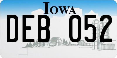 IA license plate DEB052