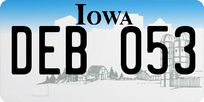 IA license plate DEB053
