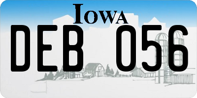 IA license plate DEB056