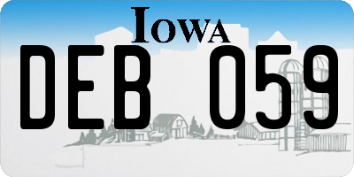 IA license plate DEB059