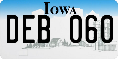 IA license plate DEB060