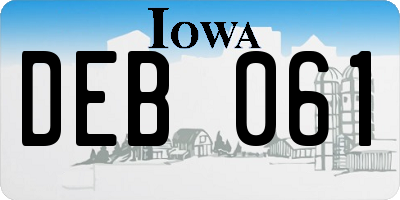 IA license plate DEB061