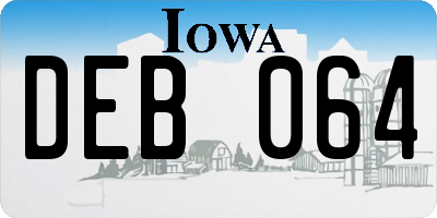 IA license plate DEB064