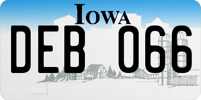 IA license plate DEB066