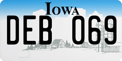 IA license plate DEB069
