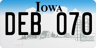 IA license plate DEB070