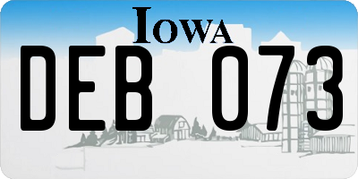 IA license plate DEB073