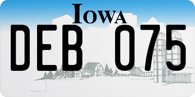 IA license plate DEB075