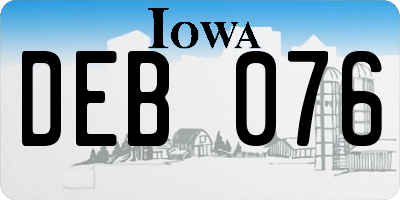IA license plate DEB076