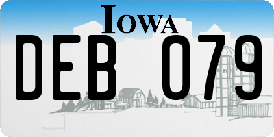 IA license plate DEB079