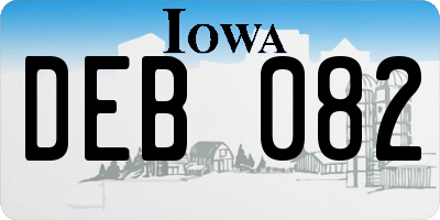 IA license plate DEB082