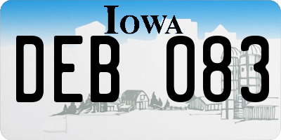 IA license plate DEB083