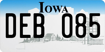 IA license plate DEB085