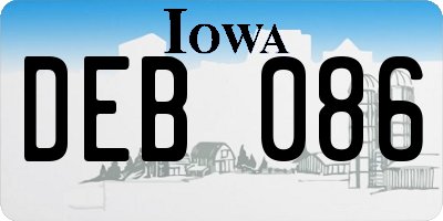 IA license plate DEB086