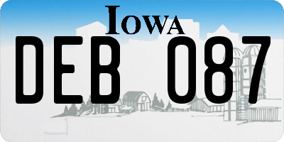 IA license plate DEB087
