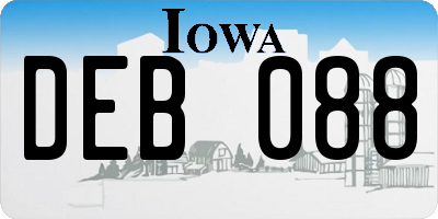 IA license plate DEB088