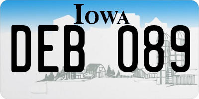 IA license plate DEB089