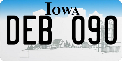 IA license plate DEB090
