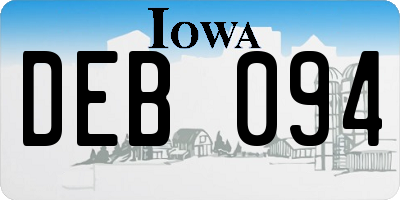 IA license plate DEB094