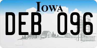 IA license plate DEB096