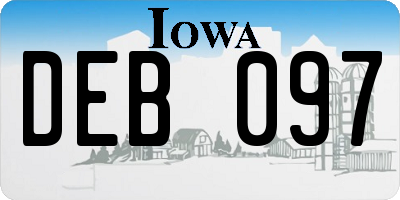 IA license plate DEB097