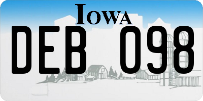 IA license plate DEB098
