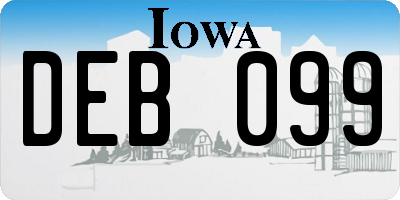 IA license plate DEB099