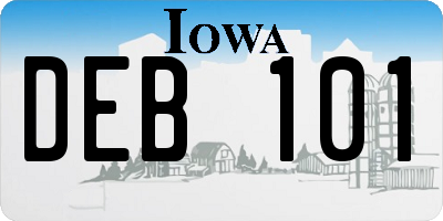 IA license plate DEB101