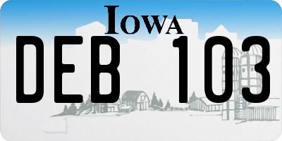 IA license plate DEB103