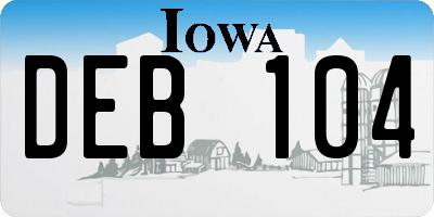 IA license plate DEB104