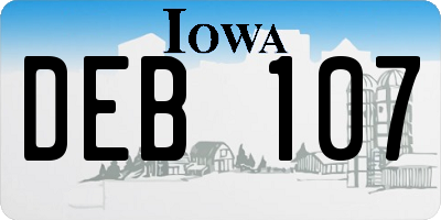 IA license plate DEB107