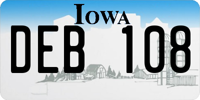 IA license plate DEB108