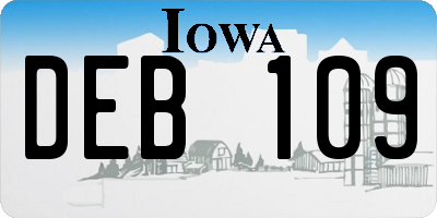 IA license plate DEB109