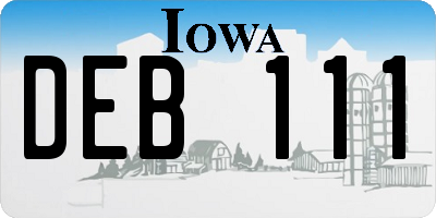IA license plate DEB111