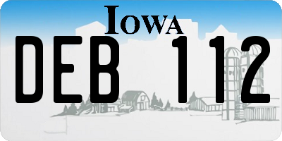 IA license plate DEB112